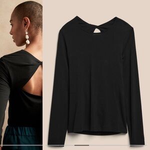 NWT Banana Republic Classic Black Long Sleeve Top
